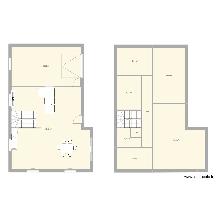 morieres. Plan de 11 pièces et 185 m2