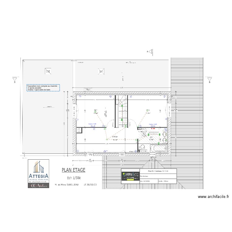 Plan R+1 Subileau 13 11 24. Plan de 0 pièce et 0 m2