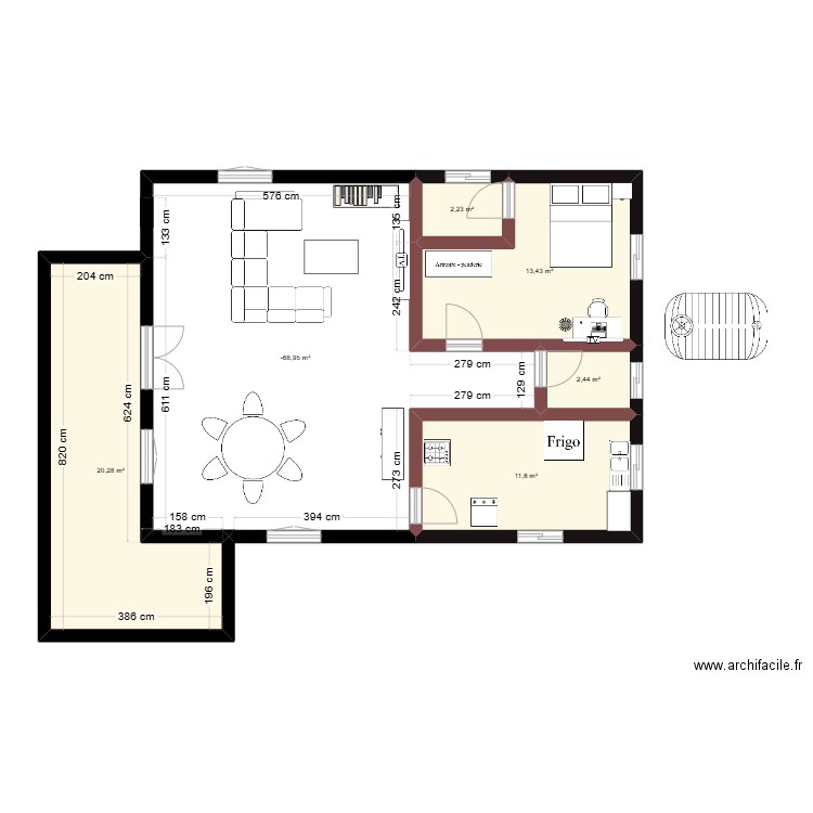 Aimé NZENGUET. Plan de 6 pièces et 98 m2