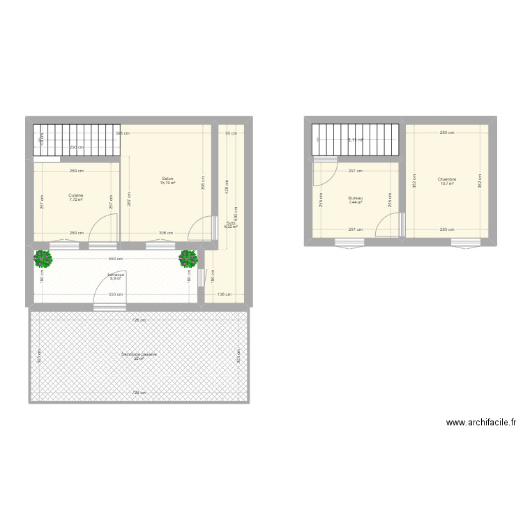 BOUZIANE. Plan de 8 pièces et 82 m2