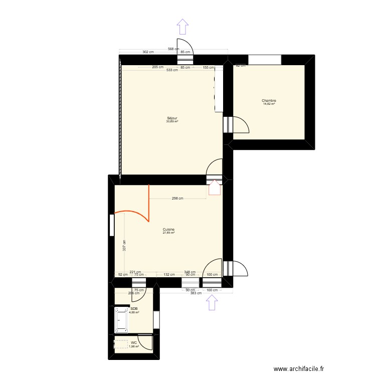 LOCATION ETREPIGNEY. Plan de 6 pièces et 110 m2