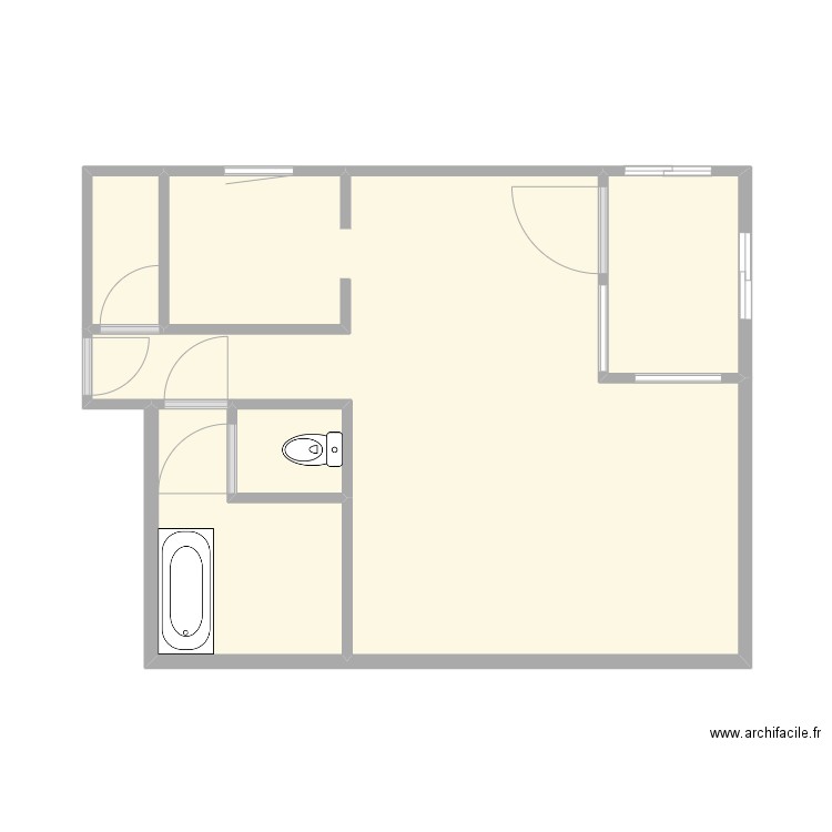 13h salon. Plan de 5 pièces et 37 m2