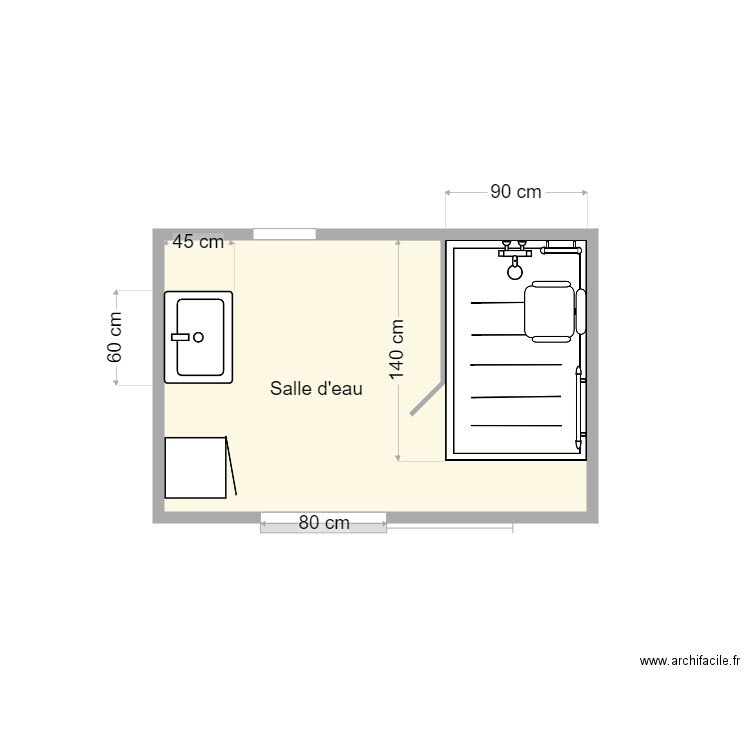 plan après travaux kermarec. Plan de 1 pièce et 5 m2