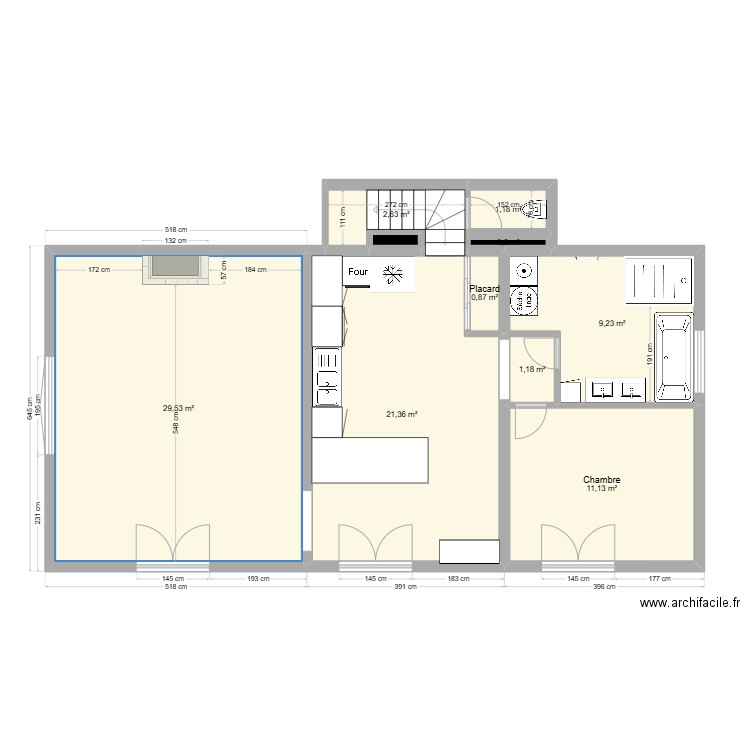 maison gardien essai 3. Plan de 10 pièces et 78 m2