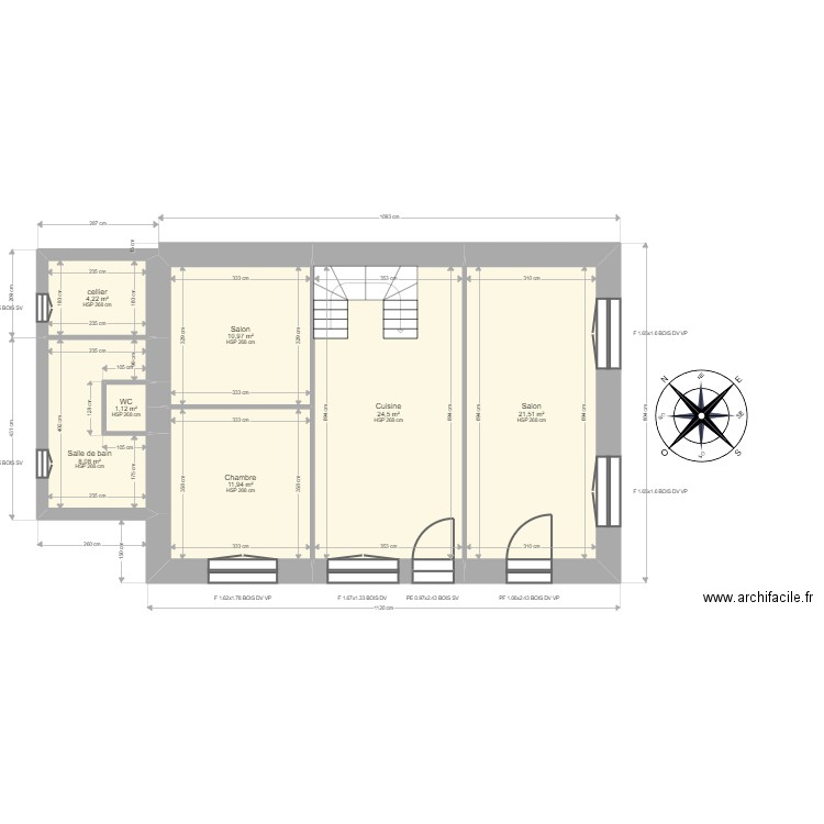 ML24013020 SEBE. Plan de 16 pièces et 165 m2