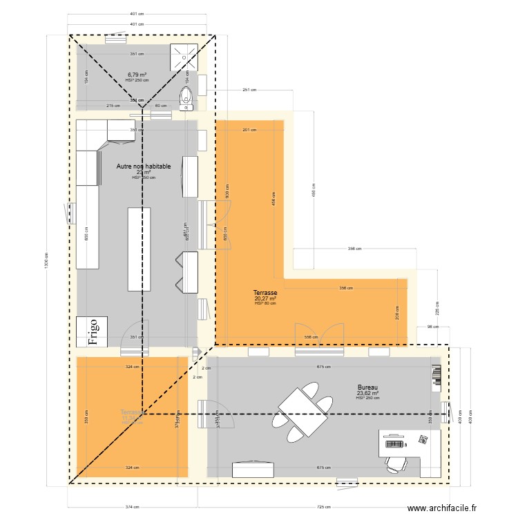 ferme. Plan de 5 pièces et 85 m2