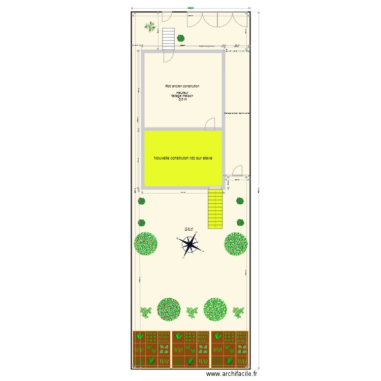 Plan situation travaux escalier. Plan de 4 pièces et 285 m2