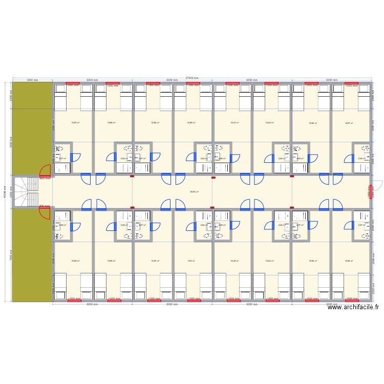 Отель 30н Ваган +. Plan de 68 pièces et 802 m2