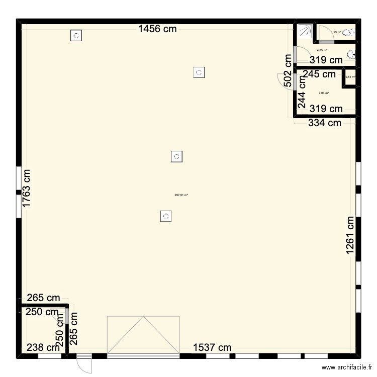 Sacaze. Plan de 5 pièces et 312 m2