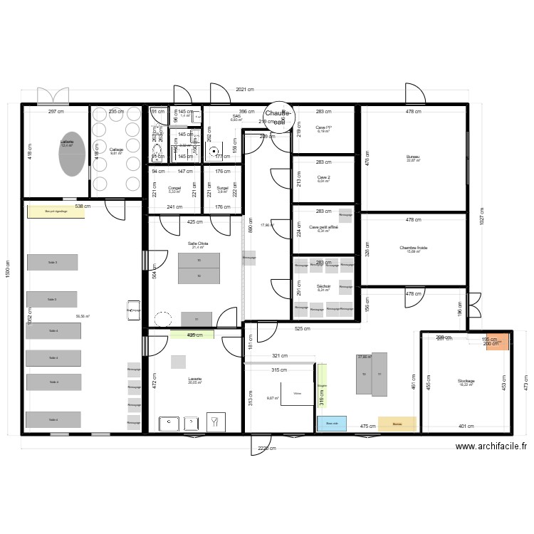 Petit Jabron. Plan de 21 pièces et 292 m2