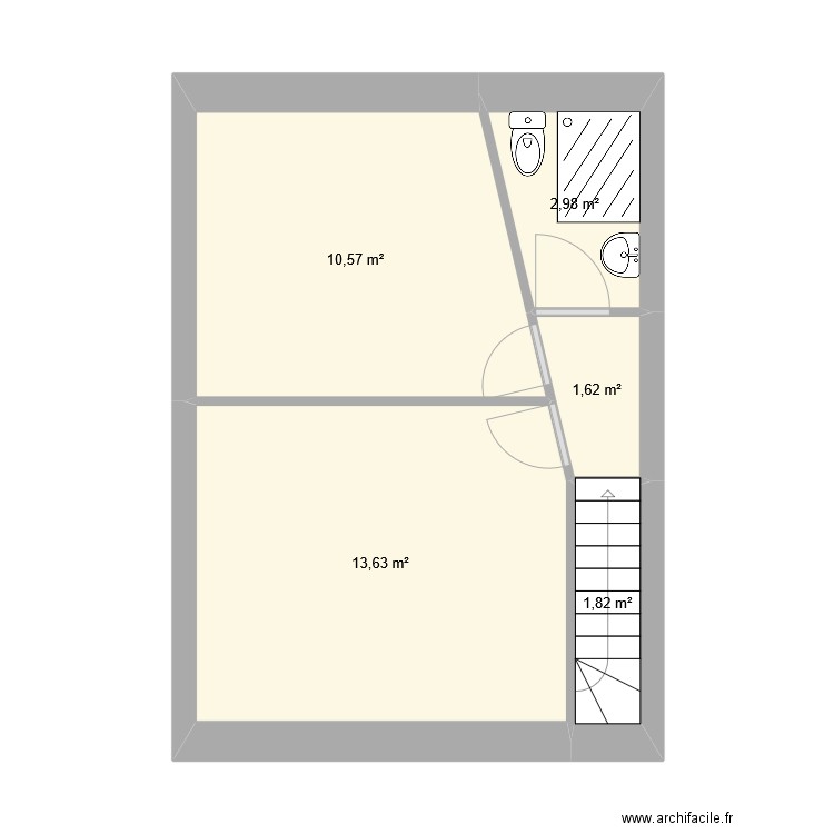 Logement 4 R+1 variante 8. Plan de 5 pièces et 31 m2