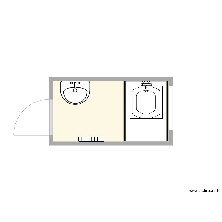 plan avant travaux Guivarch. Plan de 1 pièce et 3 m2