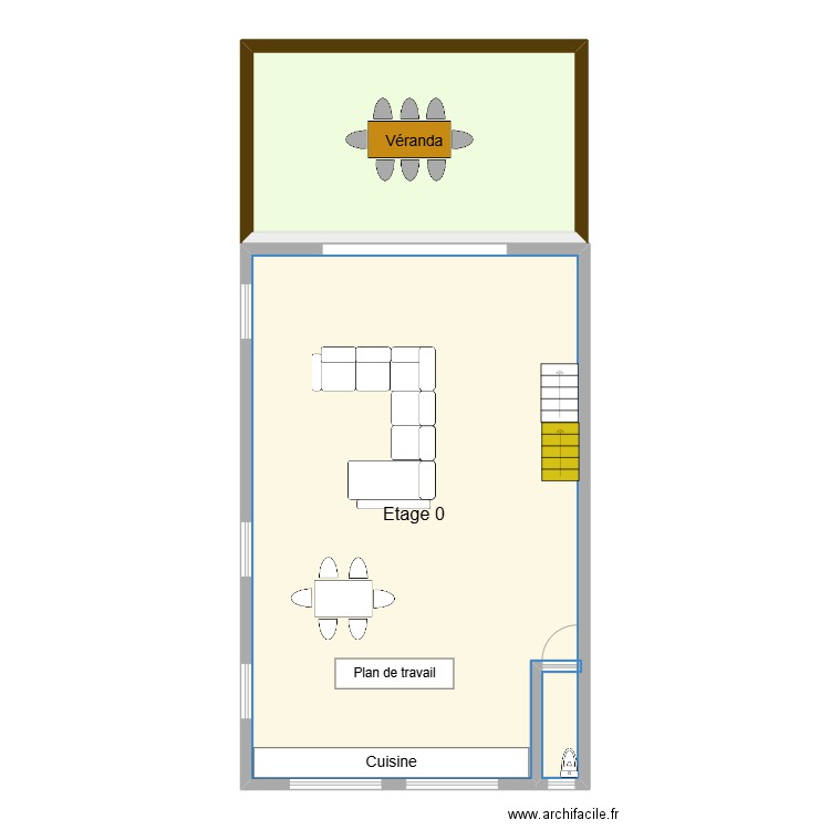 DOM_E1. Plan de 2 pièces et 106 m2