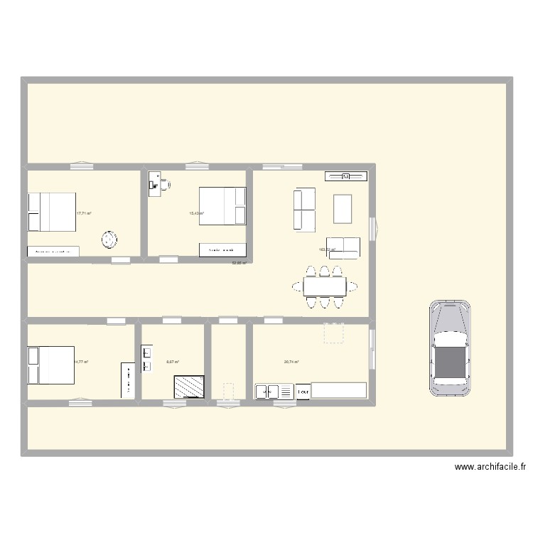 Maison FOPI. Plan de 7 pièces et 294 m2