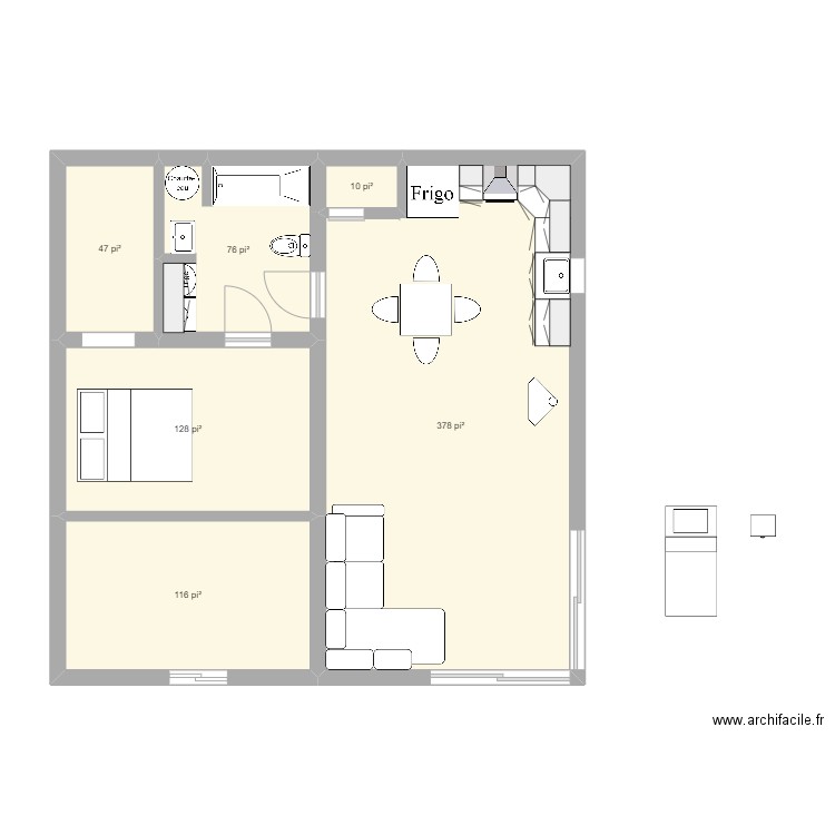 MAISON A ÉTIENNE. Plan de 6 pièces et 70 m2