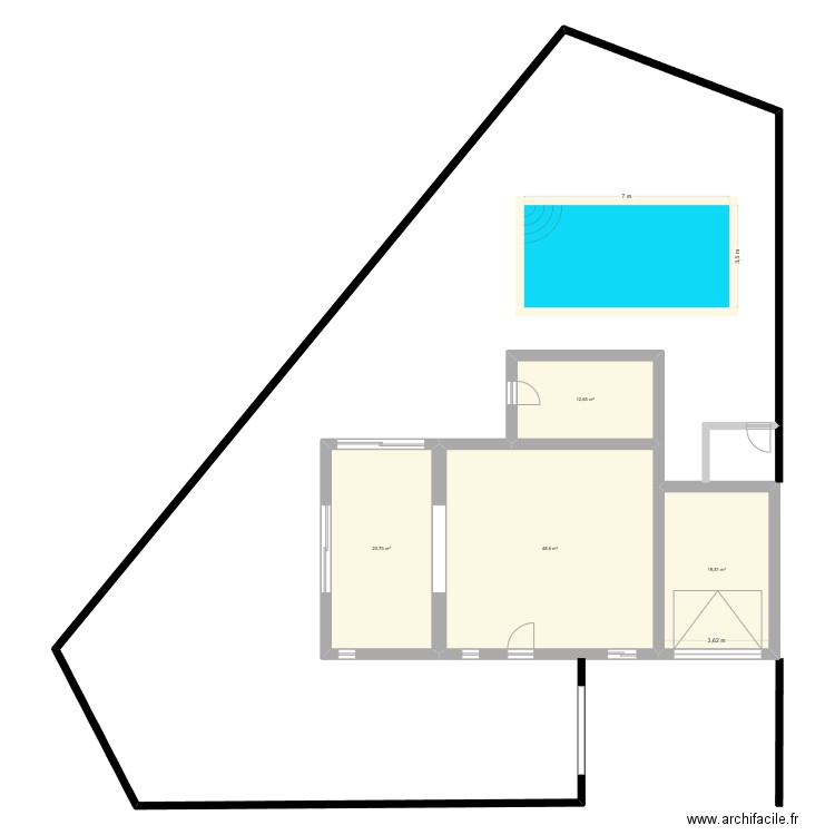 EXTENSION 1. Plan de 4 pièces et 104 m2