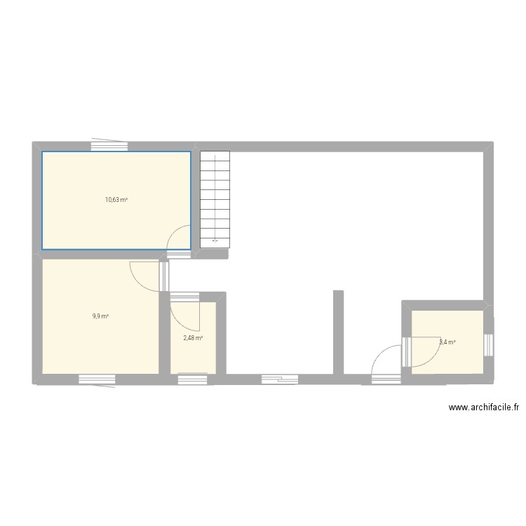 Maison. Plan de 4 pièces et 26 m2