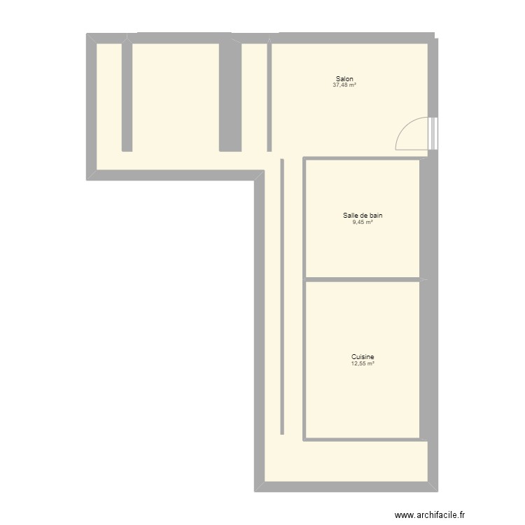 plan salle cap. Plan de 3 pièces et 84 m2