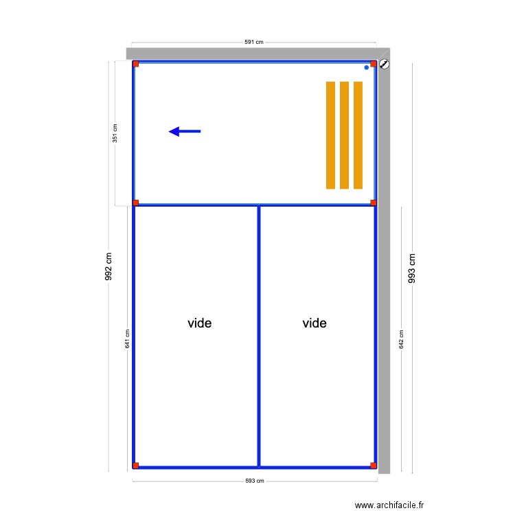 Sergey Patio V2. Plan de 3 pièces et 56 m2