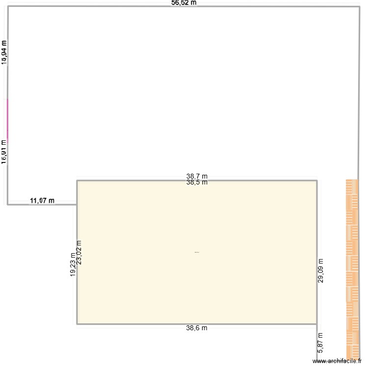 dépôt 3. Plan de 1 pièce et 886 m2