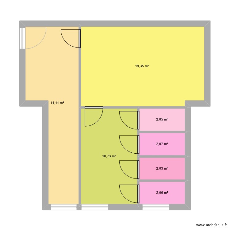 SANTIER. Plan de 7 pièces et 52 m2