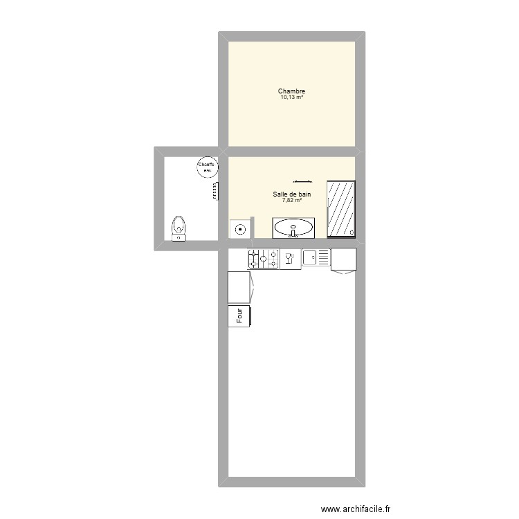 taillebourg. Plan de 2 pièces et 18 m2