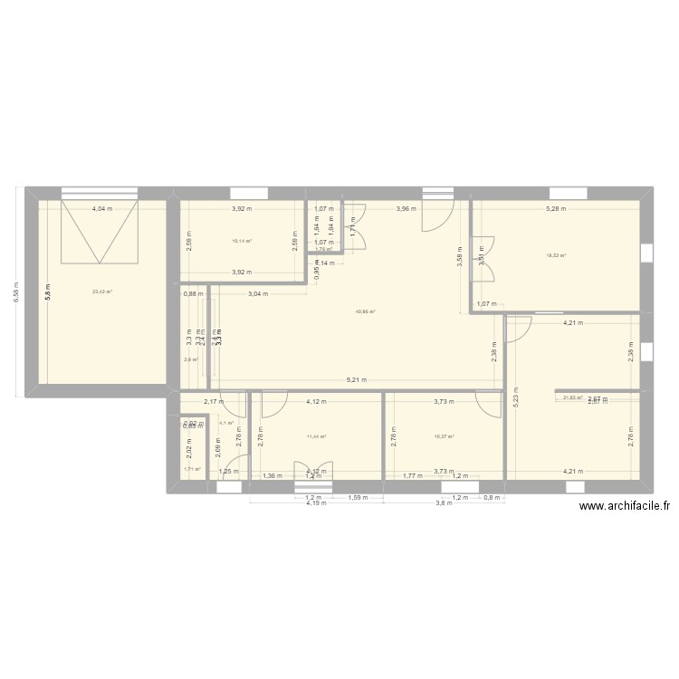 projet LIvrable 4 . Plan de 11 pièces et 147 m2