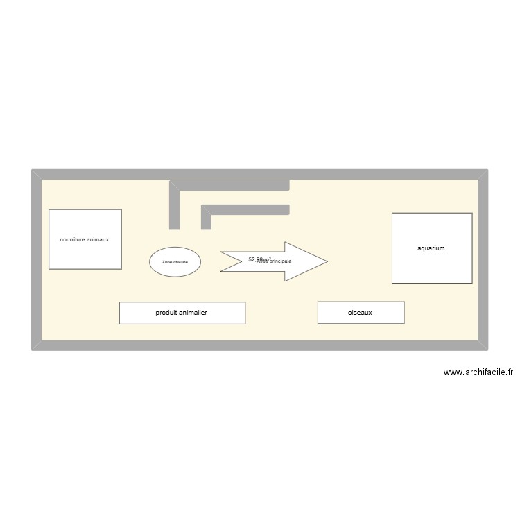 etage 2. Plan de 1 pièce et 53 m2