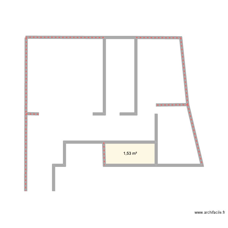 plan as is. Plan de 1 pièce et 2 m2