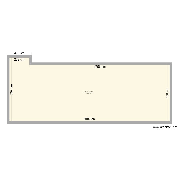 HANGAR. Plan de 1 pièce et 144 m2