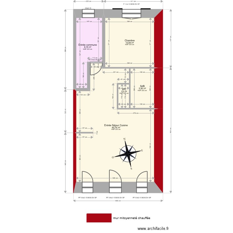 ML25001378. Plan de 5 pièces et 69 m2