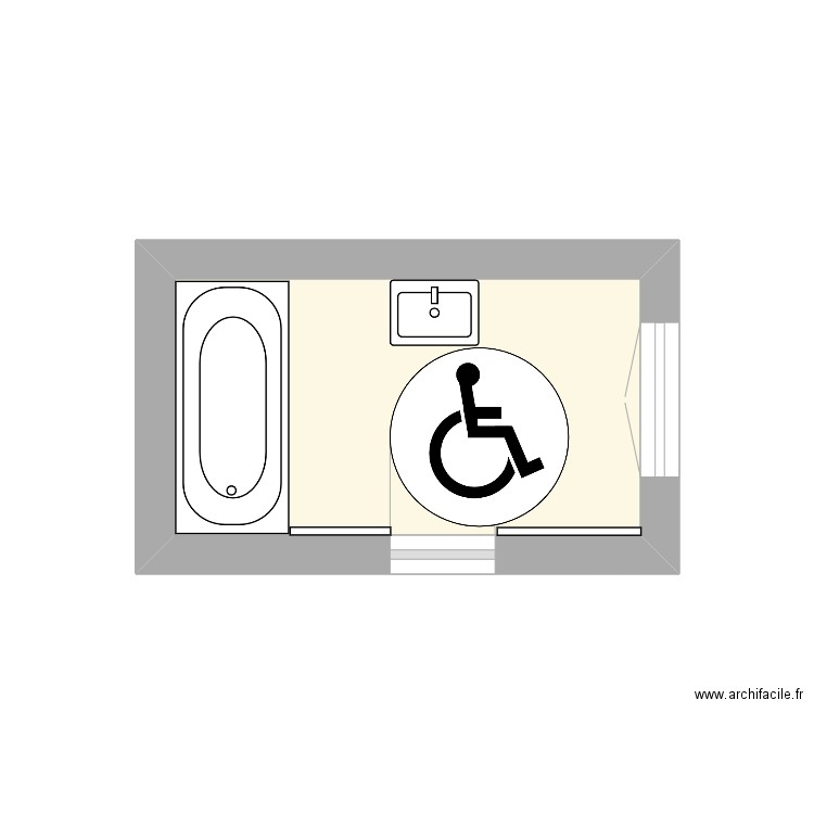 SDB Asm. Plan de 1 pièce et 5 m2