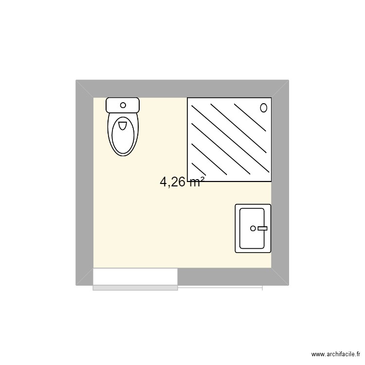 greyven. Plan de 1 pièce et 4 m2