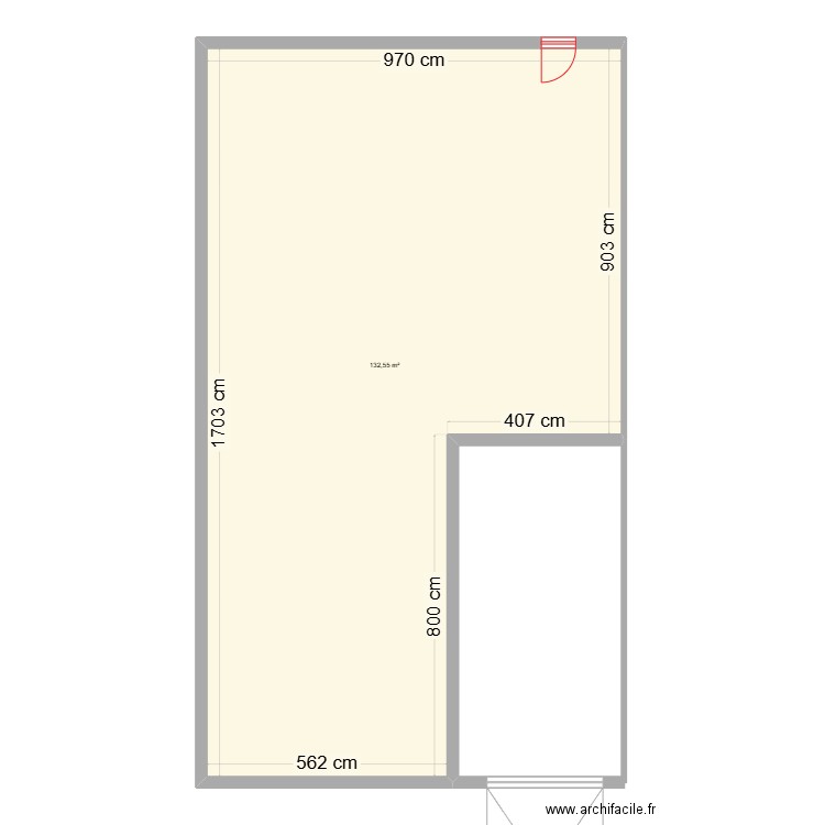 anis. Plan de 1 pièce et 133 m2