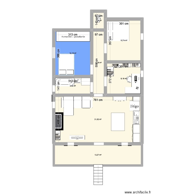 plan de cuques. Plan de 8 pièces et 87 m2