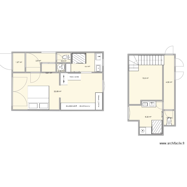 Maison souillac. Plan de 11 pièces et 56 m2