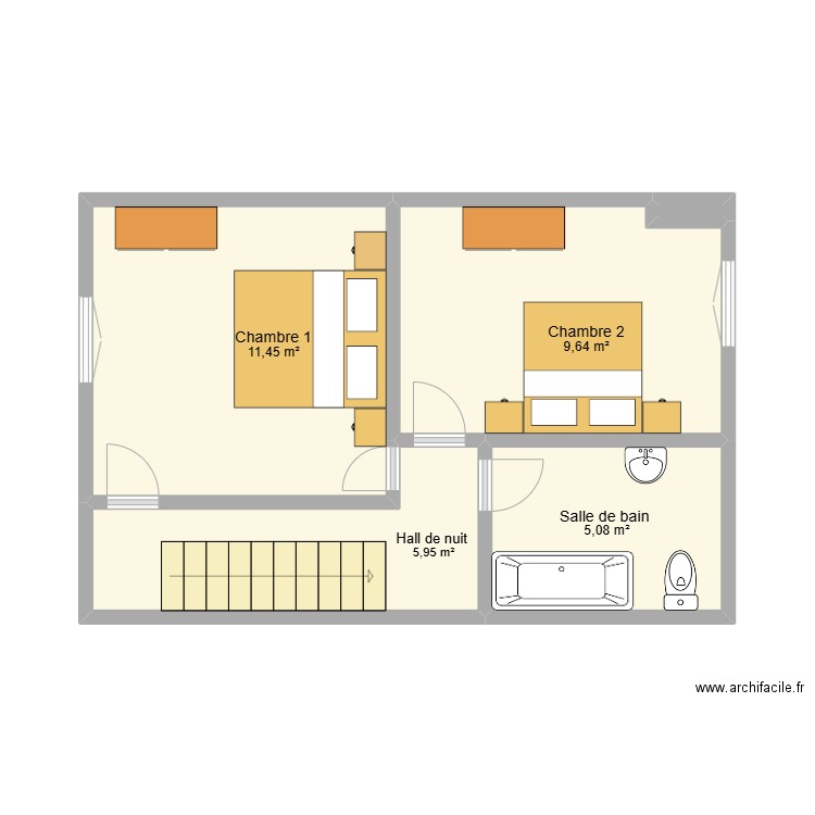 premier Molinvaux. Plan de 5 pièces et 32 m2