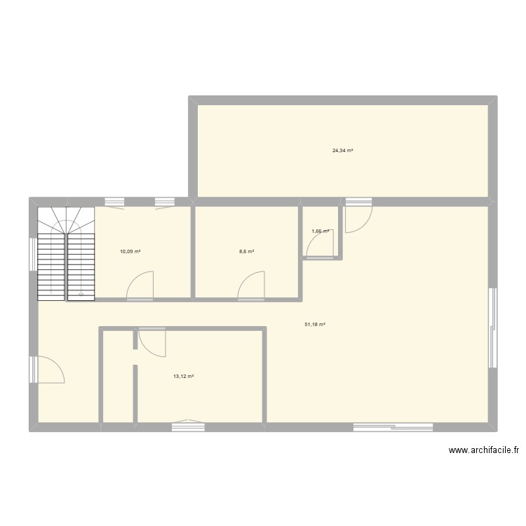 MAISON. Plan de 6 pièces et 109 m2