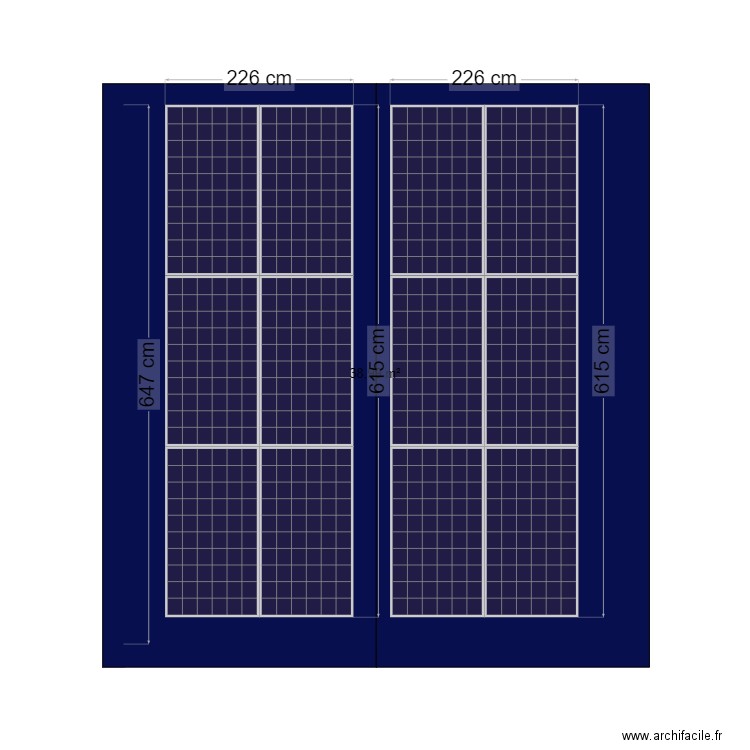 garage. Plan de 1 pièce et 39 m2