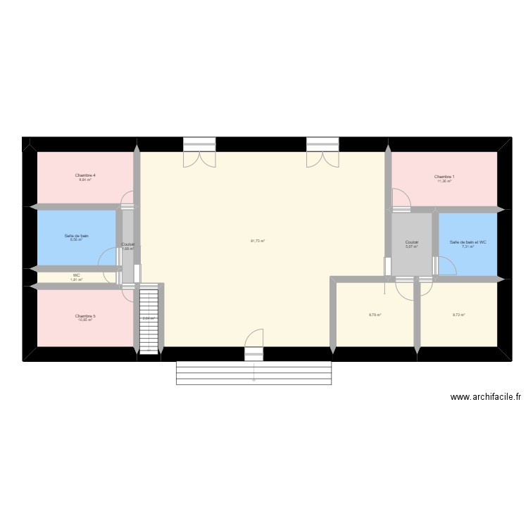 Maison Pardailhan. Plan de 12 pièces et 160 m2