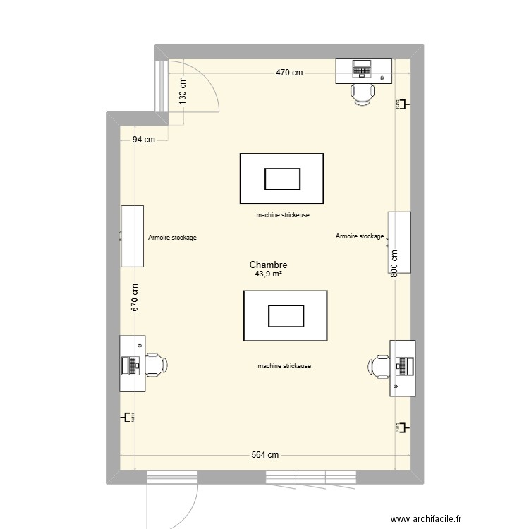 plan-sae1.3. Plan de 1 pièce et 44 m2