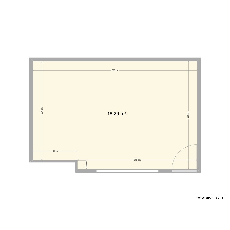 PROJET CUISINE DAMIEN. Plan de 1 pièce et 18 m2