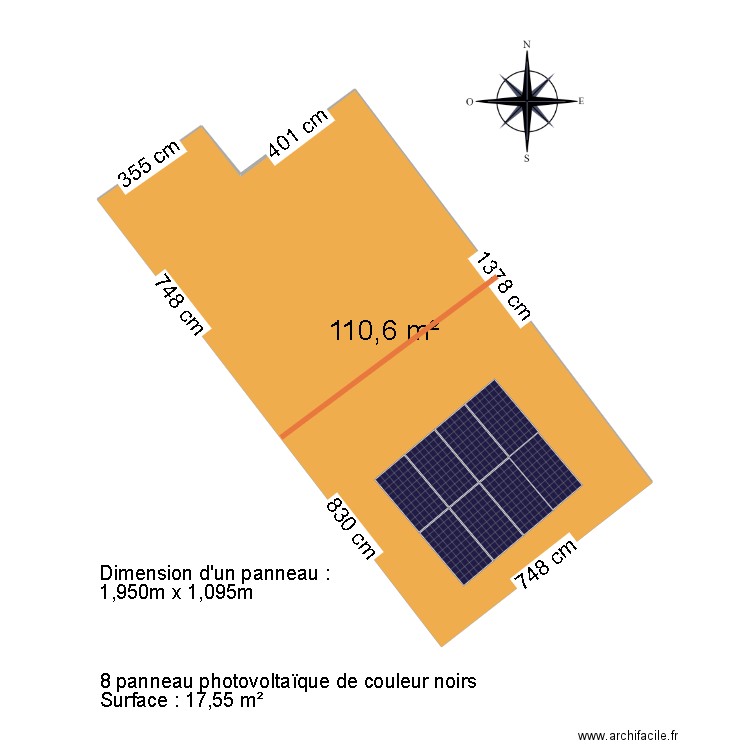 PARTHONNAUD - DP4. Plan de 1 pièce et 99 m2