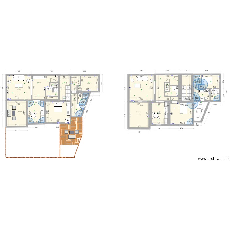 sci charleval . Plan de 19 pièces et 248 m2