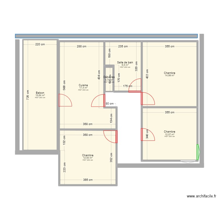 plan initial maison. Plan de 7 pièces et 80 m2