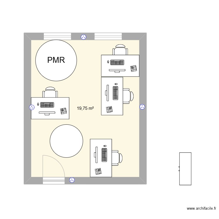 B211. Plan de 1 pièce et 20 m2