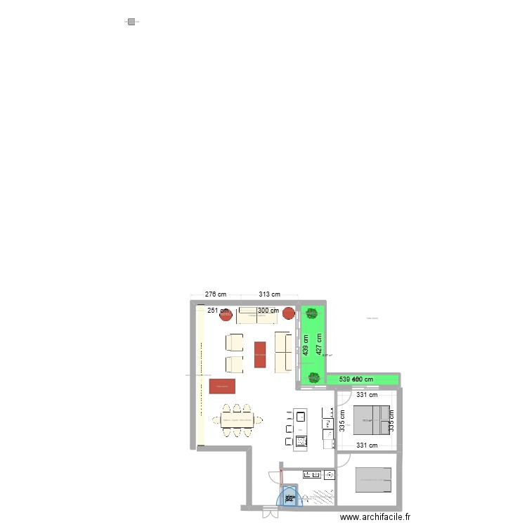 SABLON 2. Plan de 3 pièces et 20 m2