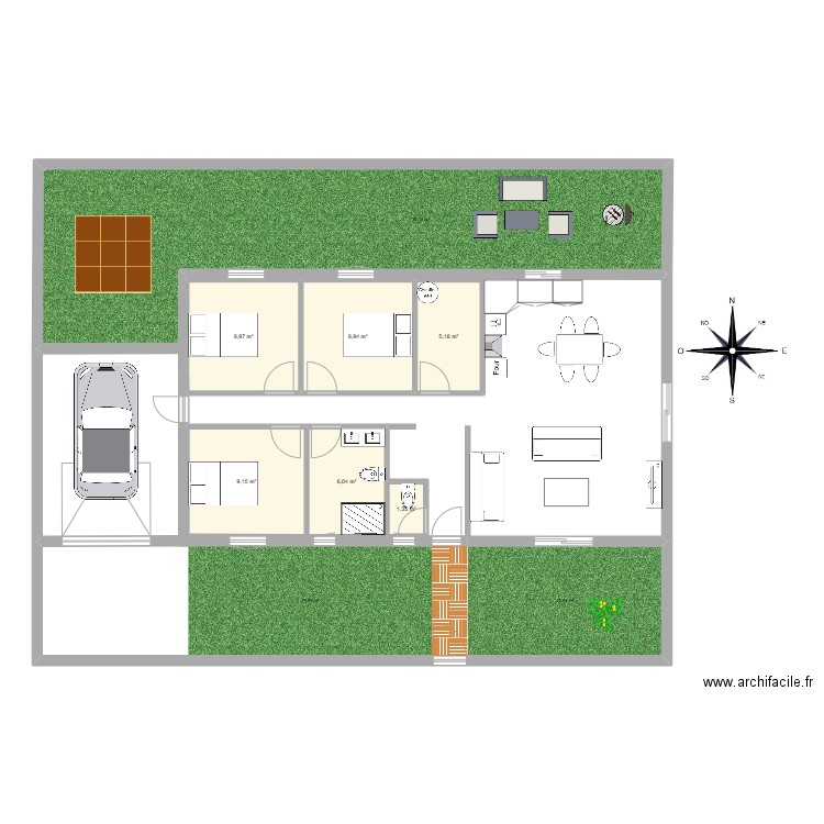 Premiére maison. Plan de 6 pièces et 40 m2