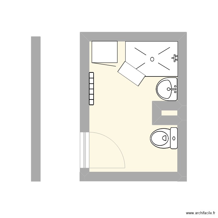 SDB projet aménagement DJERRAB . Plan de 2 pièces et 9 m2