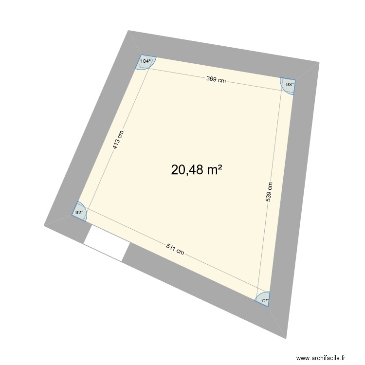 Clapier. Plan de 2 pièces et 41 m2